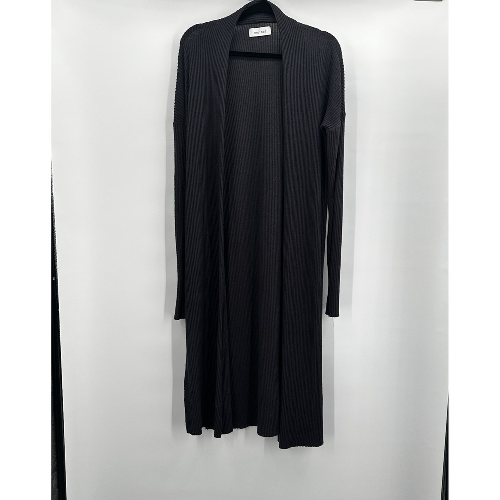 Mersea Mer Sea Sweater OS Cardigan Duster‎ Gray Long Ribbed Stretch Long Sleeve